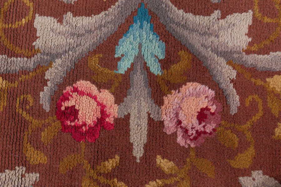 Vintage Spanish Botanic Handmade Wool Rug (size adjusted) BB8436