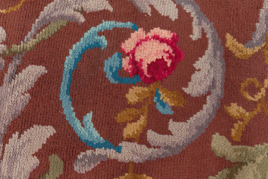 Vintage Spanish Botanic Handmade Wool Rug (size adjusted) BB8436