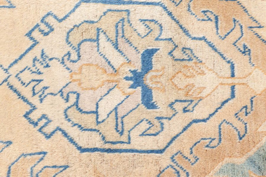 Authentic Persian Tabriz Handmade Wool Carpet in Blue and Beige Shades BB8439