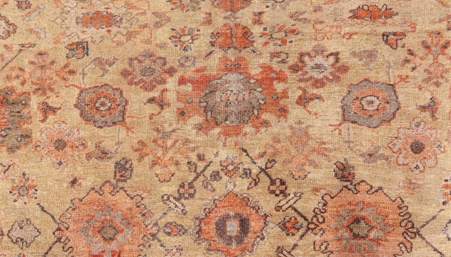 19th Century Persian Sultanabad Botanic Handmade Wool Rug BB8447