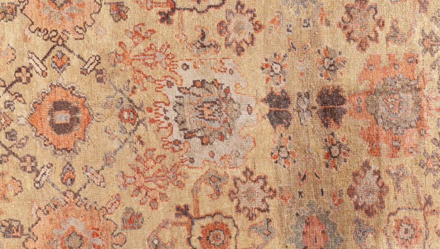 19th Century Persian Sultanabad Botanic Handmade Wool Rug BB8447