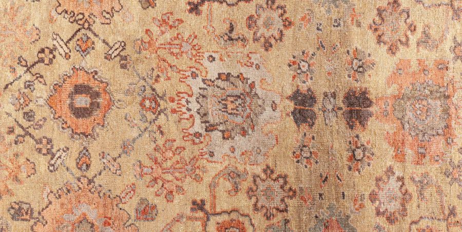 19th Century Persian Sultanabad Botanic Handmade Wool Rug BB8447