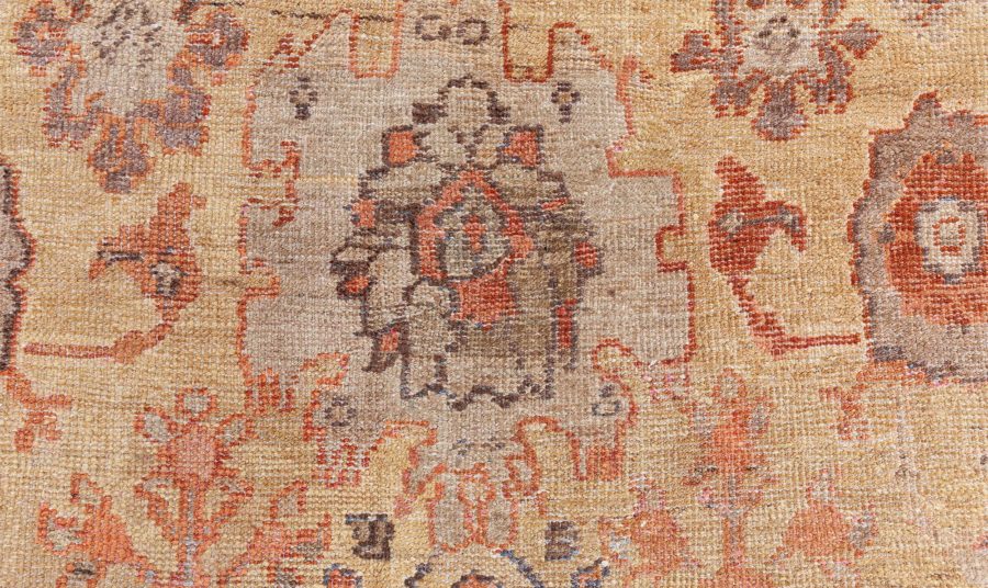 19th Century Persian Sultanabad Botanic Handmade Wool Rug BB8447
