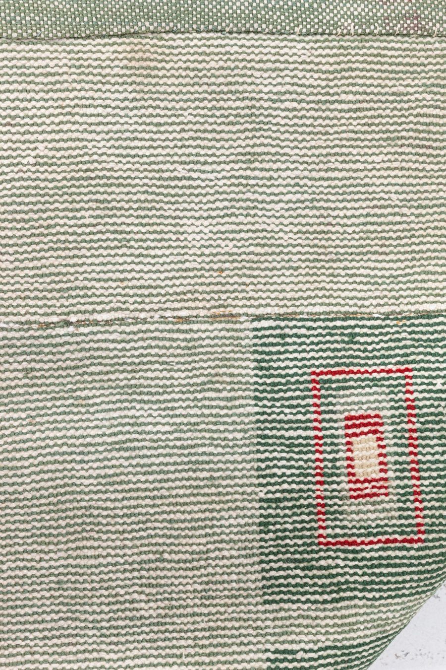 Early 20th Century French Art Deco Green Handmade Wool Rug BB8448