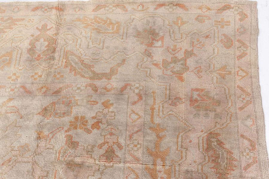 Antique Turkish Oushak Pale Sage Green Wool Carpet BB8453
