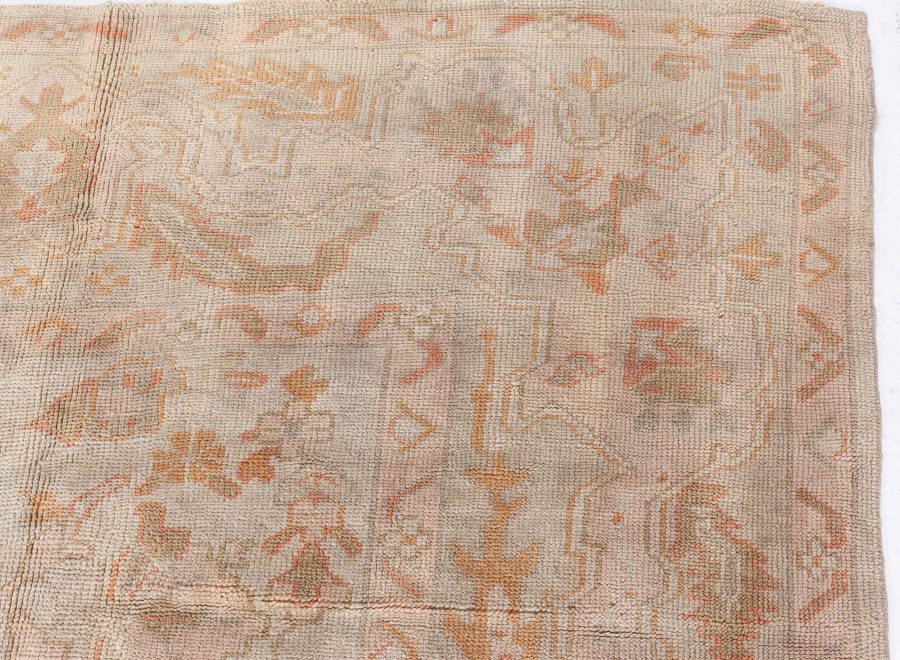 Antique Turkish Oushak Pale Sage Green Wool Carpet BB8453