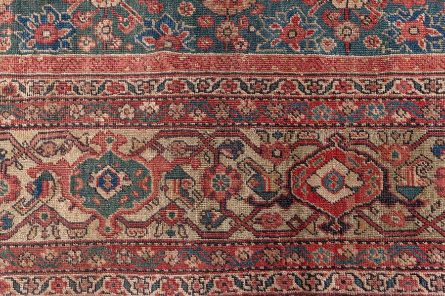 1920s Persian Sultanabad Red, Brown and Beige Handwoven Wool Rug BB8466