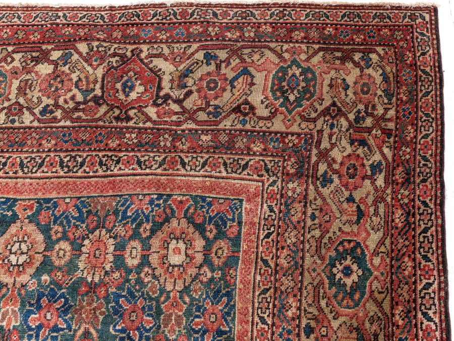 1920s Persian Sultanabad Red, Brown and Beige Handwoven Wool Rug BB8466