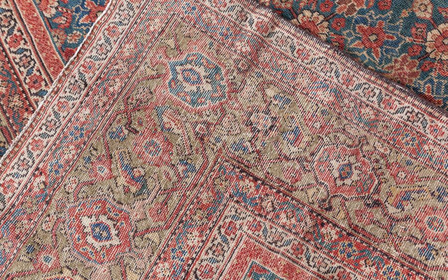 1920s Persian Sultanabad Red, Brown and Beige Handwoven Wool Rug BB8466