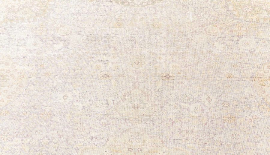 One-of-a-kind Vintage Silk Turkish Botanic Beige Carpet BB8470