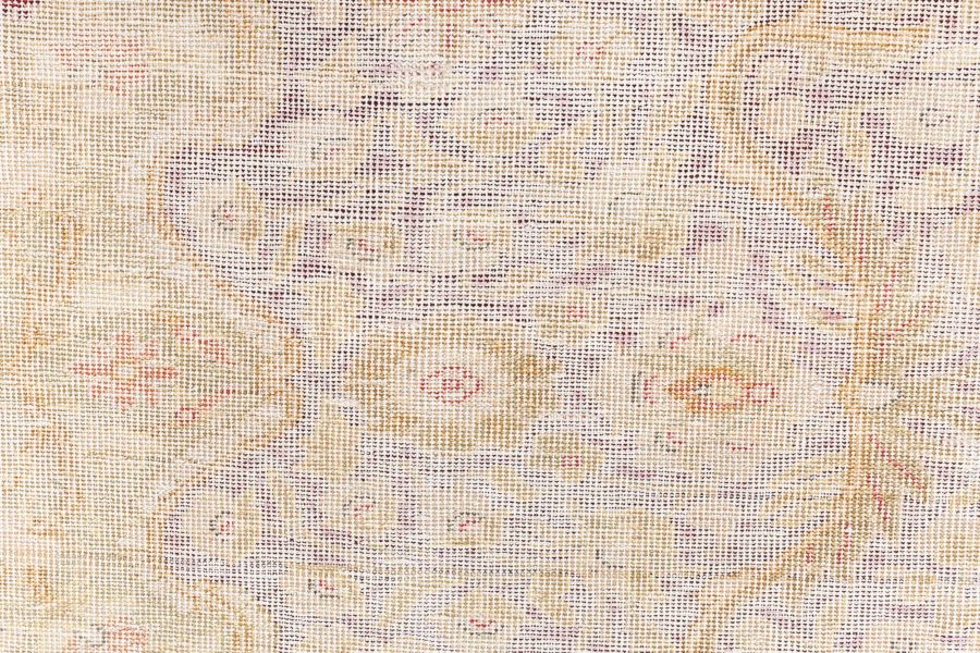 One-of-a-kind Vintage Silk Turkish Botanic Beige Carpet BB8470