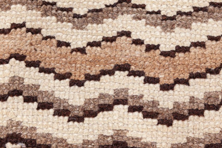 Mid-20th century Moroccan Beige, Brown and Black Handmade Wool Rug BB8480