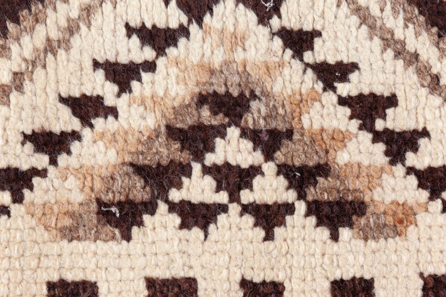 Mid-20th century Moroccan Beige, Brown and Black Handmade Wool Rug BB8480