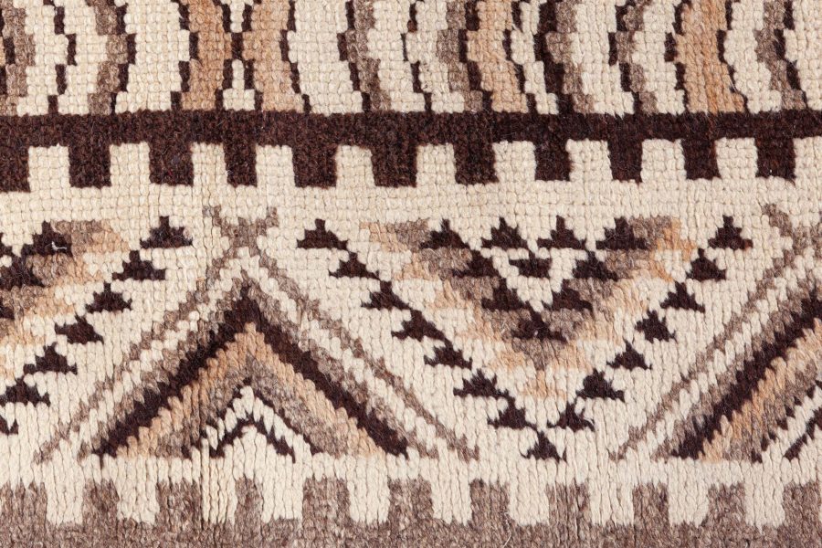 Mid-20th century Moroccan Beige, Brown and Black Handmade Wool Rug BB8480