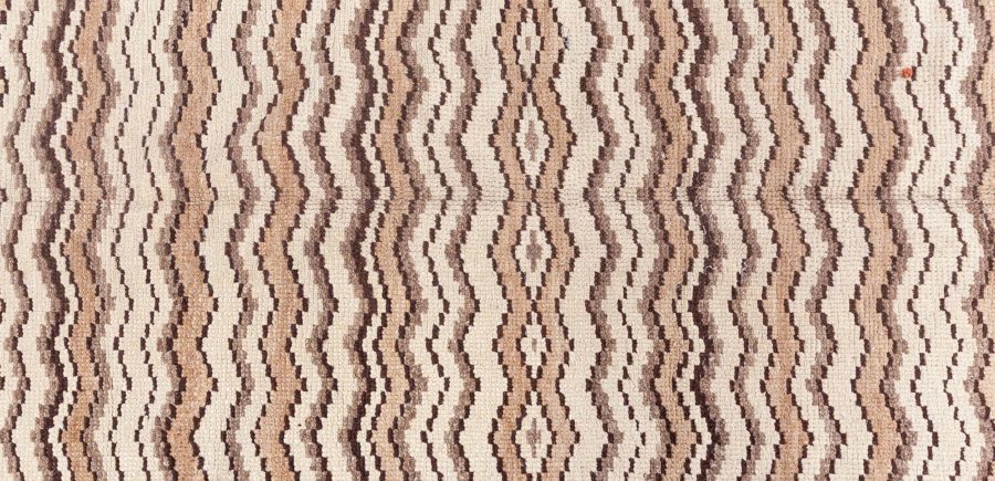 Mid-20th century Moroccan Beige, Brown and Black Handmade Wool Rug BB8480