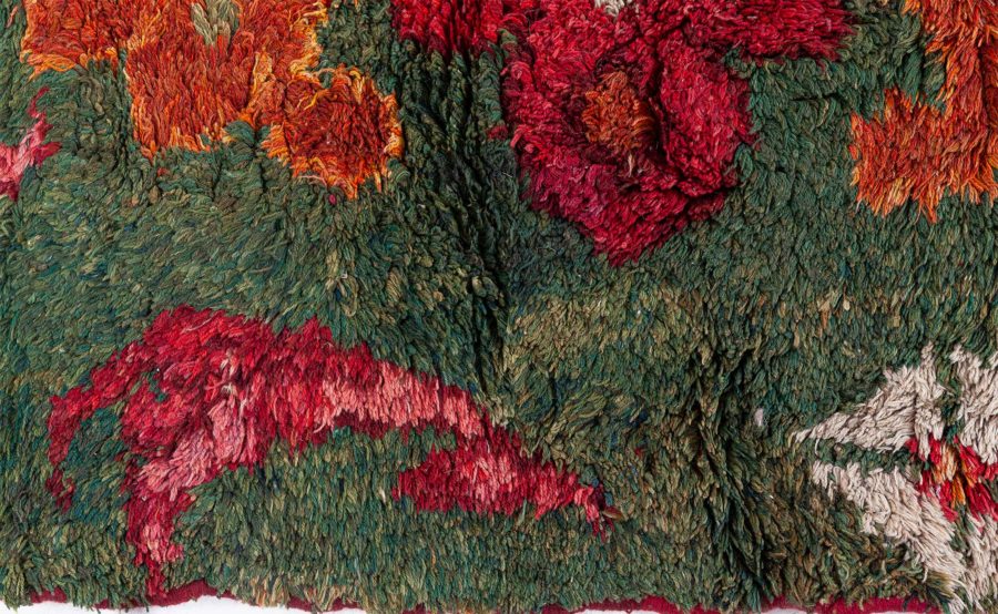 Authentic 19th Century French Green, Red fragment Rug BB8481