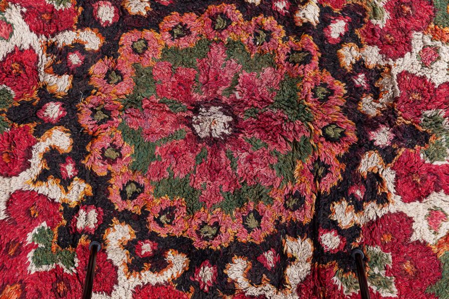 Authentic 19th Century French Green, Red fragment Rug BB8481