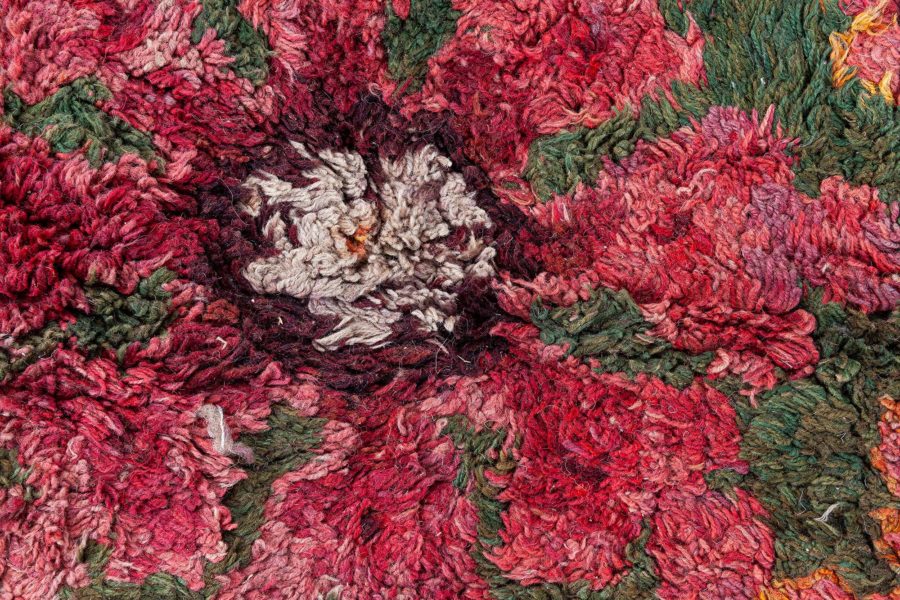 Authentic 19th Century French Green, Red fragment Rug BB8481