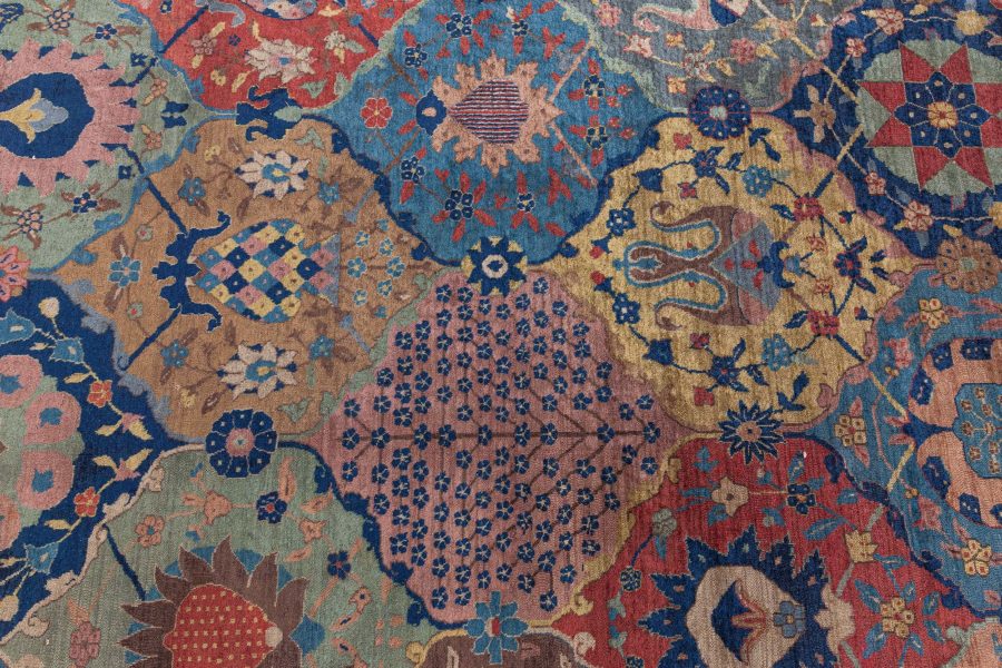 Antique Colorful Botanic Indian Rug (Size Adjusted) BB8484