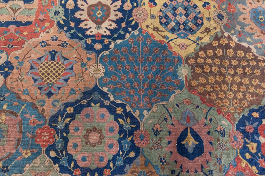 Antique Colorful Botanic Indian Rug (Size Adjusted) BB8484