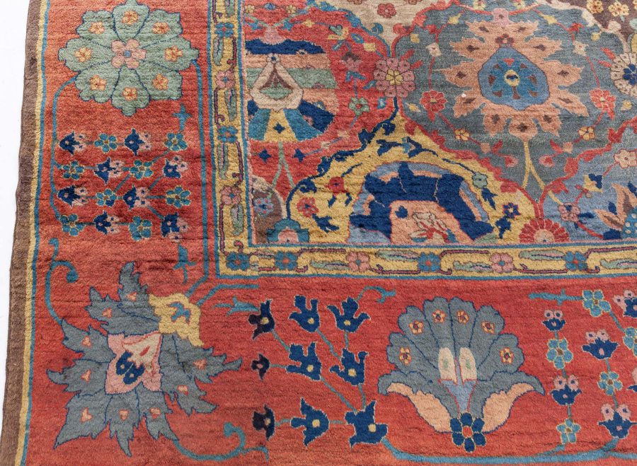 Antique Colorful Botanic Indian Rug (Size Adjusted) BB8484