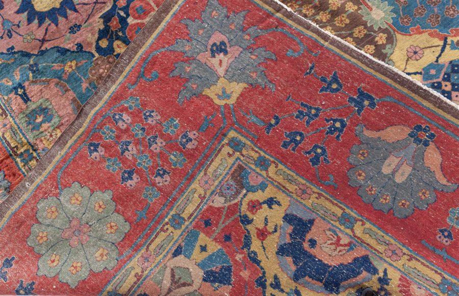Antique Colorful Botanic Indian Rug (Size Adjusted) BB8484