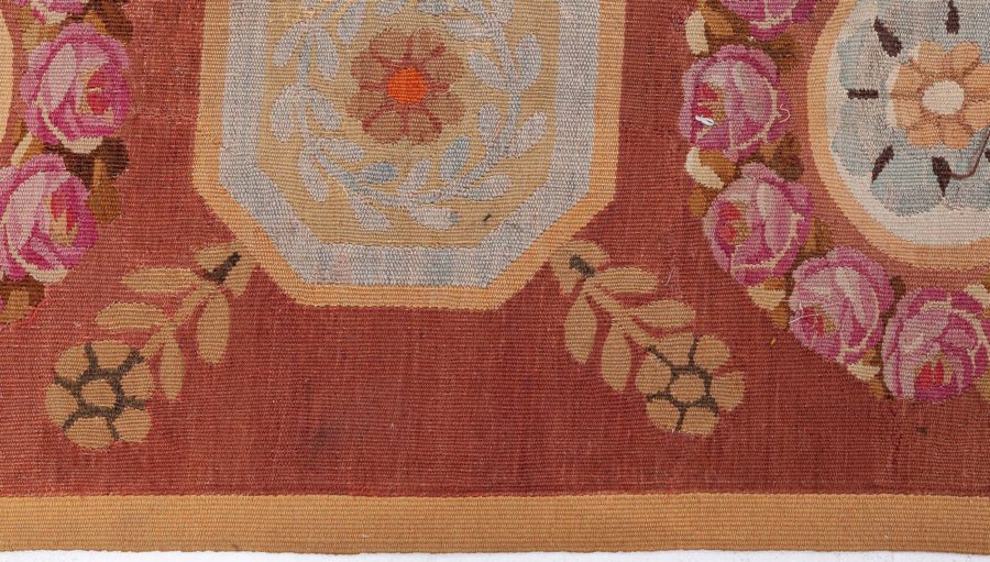 Early 19th Century Aubusson Brown Handmade Wool Rug BB8487
