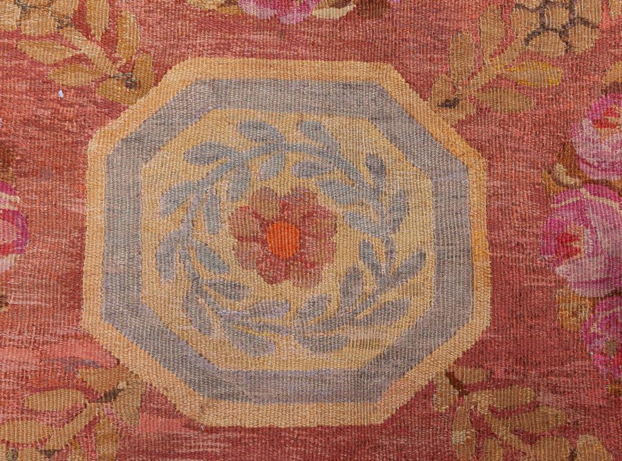 Early 19th Century Aubusson Brown Handmade Wool Rug BB8487