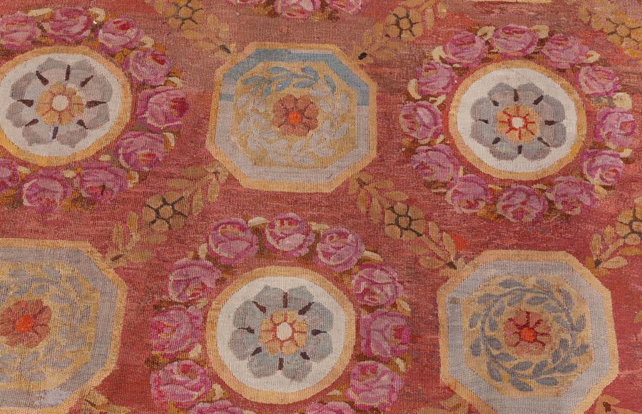 Early 19th Century Aubusson Brown Handmade Wool Rug BB8487