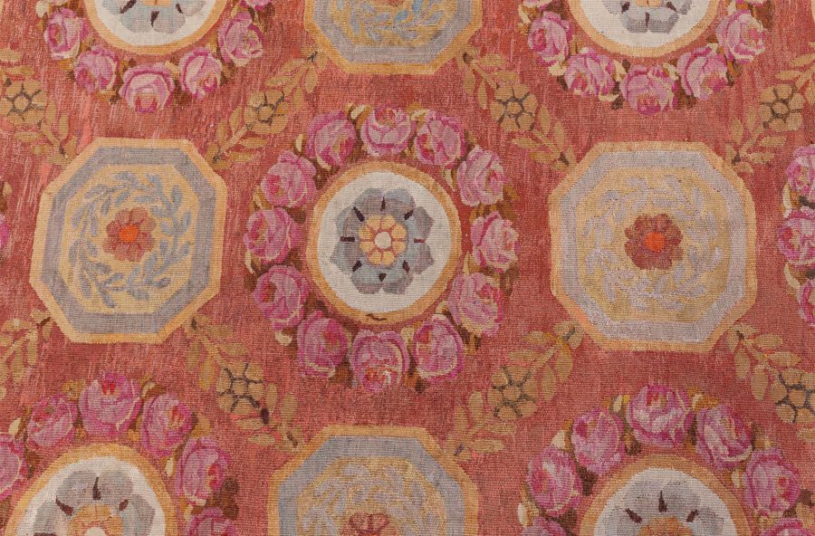 Early 19th Century Aubusson Brown Handmade Wool Rug BB8487