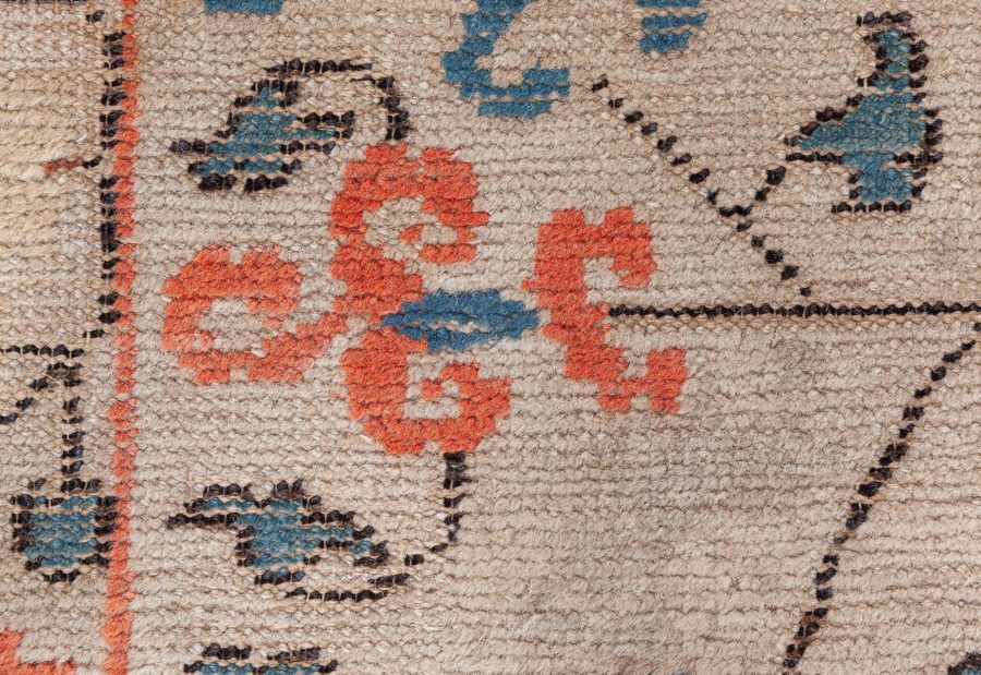 19th Century Samarkand Light Camel and Orange Handwoven Wool Rug BB8492