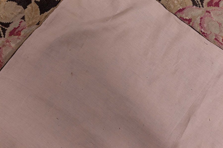 19th Century Russian Bessarabian Beige Botanic Handmade Wool Rug BB8501
