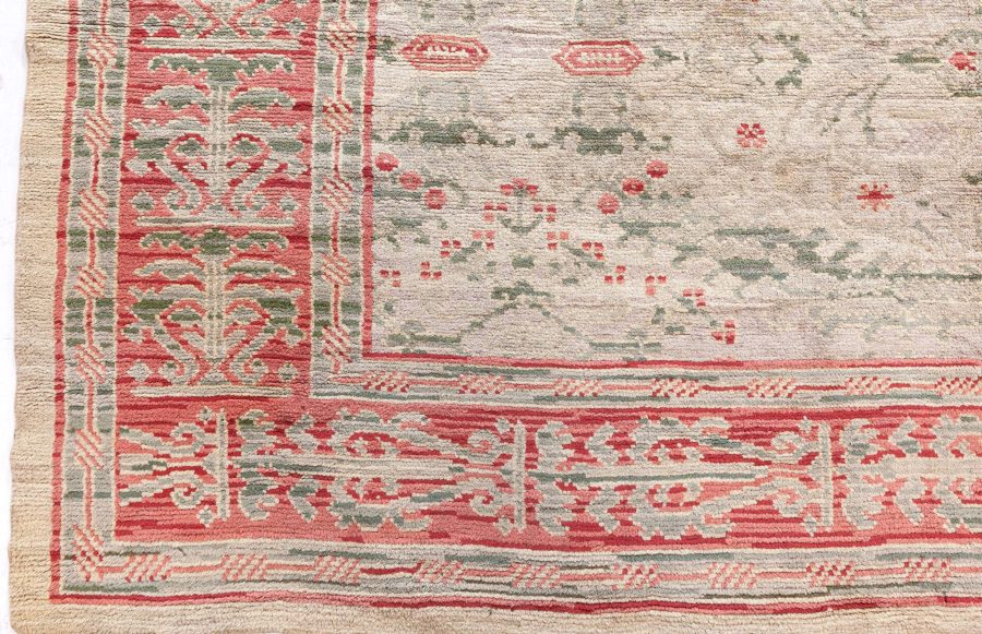Mid-20th century Spanish Floral Handmade Wool Carpet BB8504