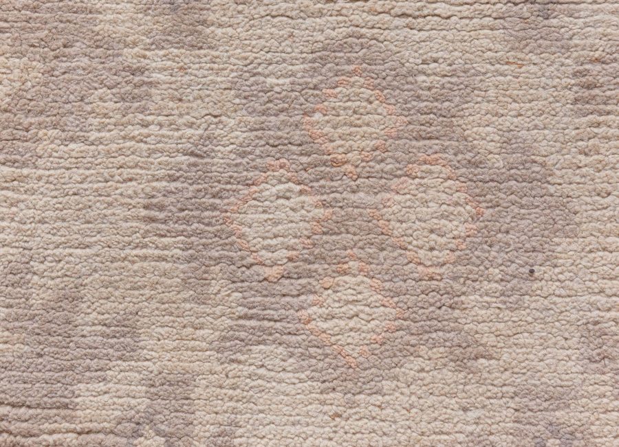 Vintage Spanish Beige Handmade Wool Rug BB8509