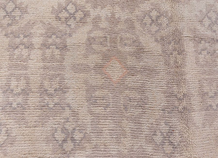 Vintage Spanish Beige Handmade Wool Rug BB8509