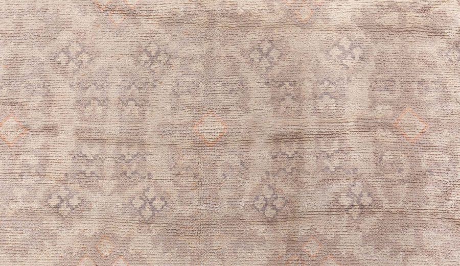 Vintage Spanish Beige Handmade Wool Rug BB8509