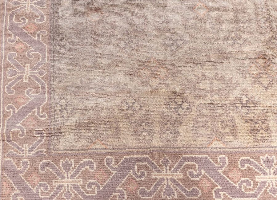 Vintage Spanish Beige Handmade Wool Rug BB8509