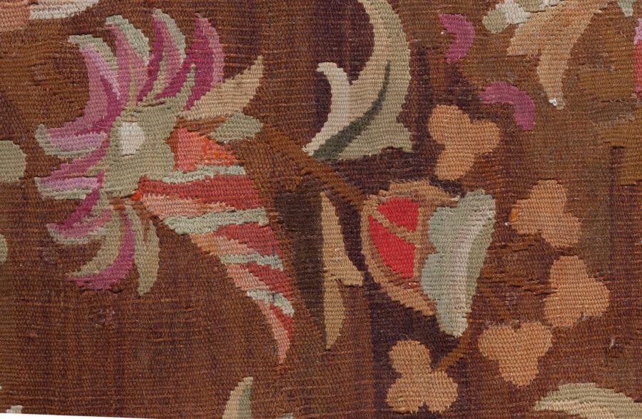 High-quality Early 20th Century French Aubusson Brown (Size Adjusted) Rug BB8512