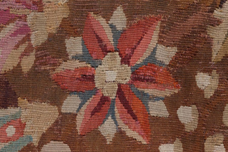High-quality Early 20th Century French Aubusson Brown (Size Adjusted) Rug BB8512