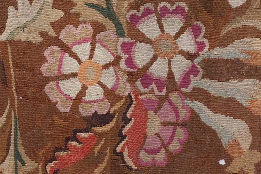 High-quality Early 20th Century French Aubusson Brown (Size Adjusted) Rug BB8512