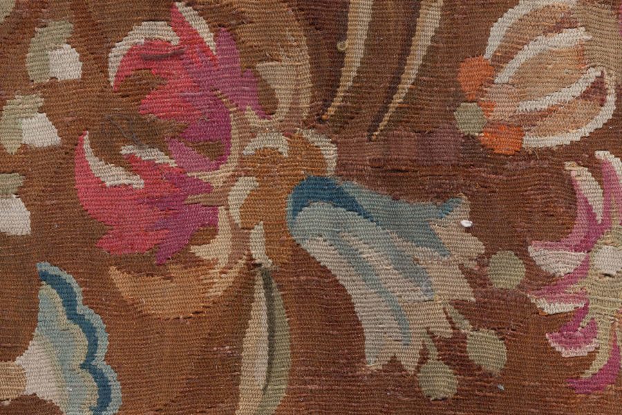 High-quality Early 20th Century French Aubusson Brown (Size Adjusted) Rug BB8512