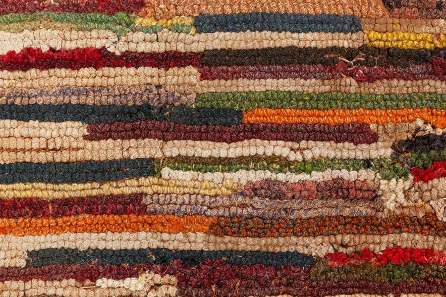 High-quality Vintage American Orange Hooked Rug BB8519