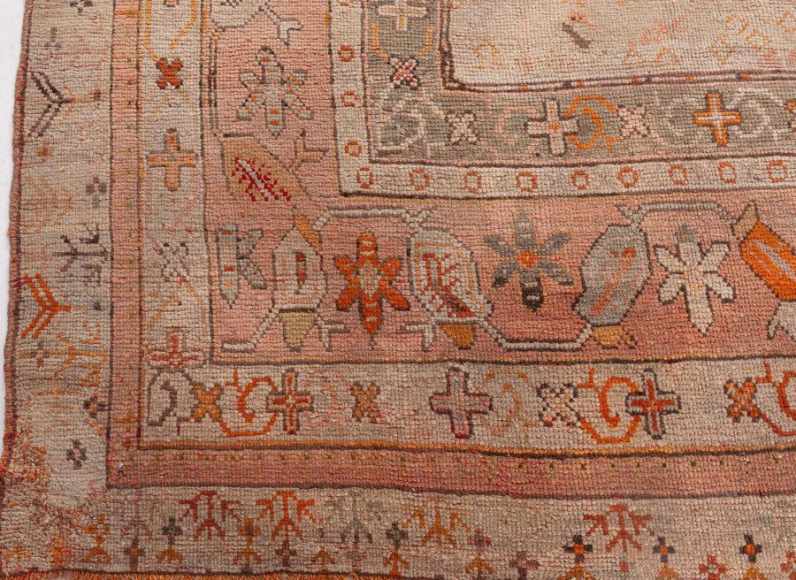 Oversized Antique Turkish Oushak Handmade Wool Rug BB8525