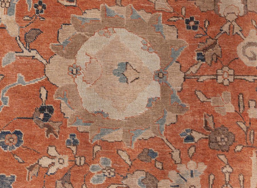 Antique Persian Tabriz Botanic Handmade Wool Rug BB8527