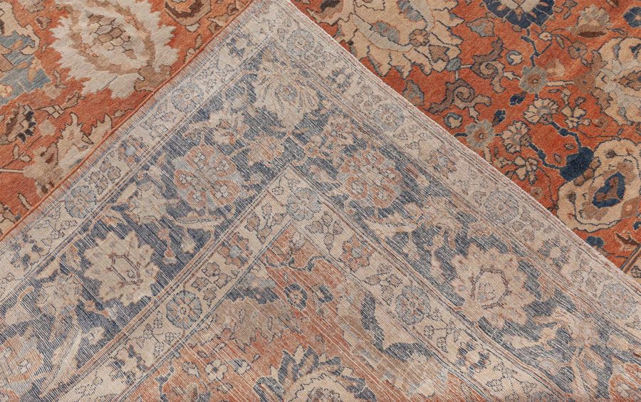Antique Persian Tabriz Botanic Handmade Wool Rug BB8527