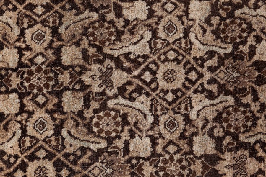 Antique Persian Tabriz Beige Brown Handwoven Wool Rug BB8529