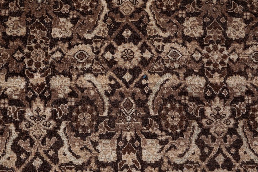 Antique Persian Tabriz Beige Brown Handwoven Wool Rug BB8529