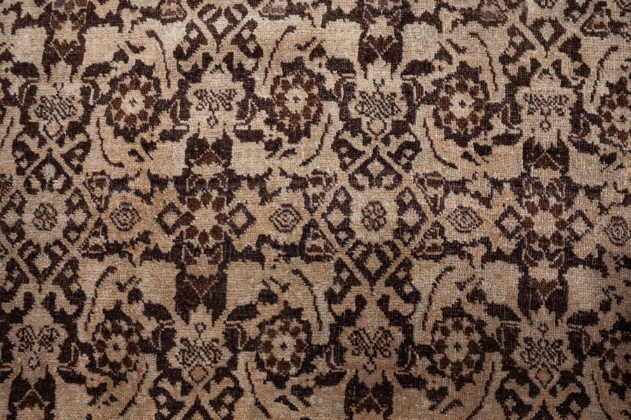 Antique Persian Tabriz Beige Brown Handwoven Wool Rug BB8529