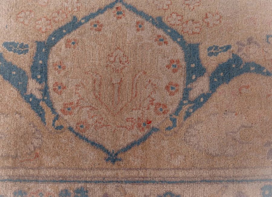 One-of-a-kind Large Antique Persian Tabriz Beige Handmade Wool Carpet BB8544