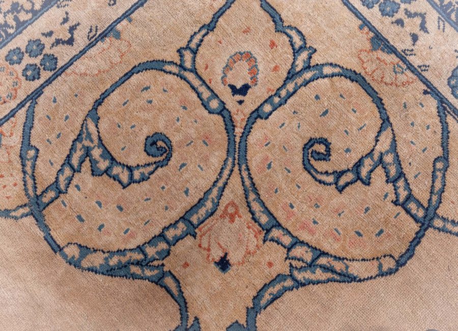One-of-a-kind Large Antique Persian Tabriz Beige Handmade Wool Carpet BB8544